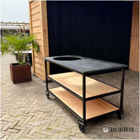 Open buitenkeuken met HPL zwart voor tuin en terras