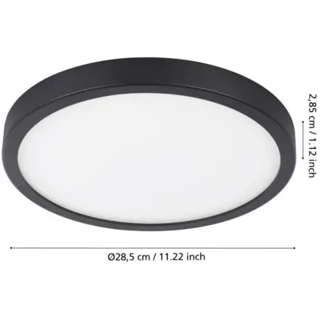 Plafondlamp buiten ARGOLIS 2 zwart rond