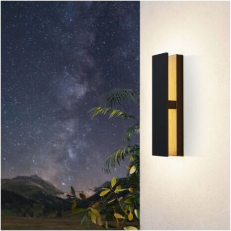 Strakke LED wandlamp voor tuinmuur of overkapping