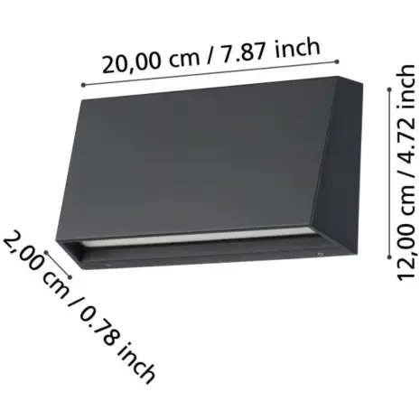 Strakke wandlamp voor gevel of schutting SPONGANO