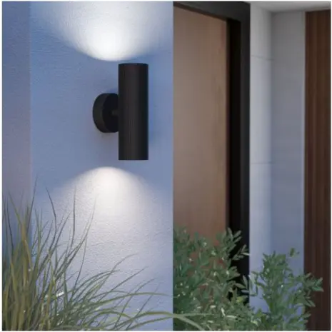 TOMELLOSO Up down wandlamp buiten zwart