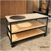Verrijdbare buitenkeuken met HPL taupe en stalen frame