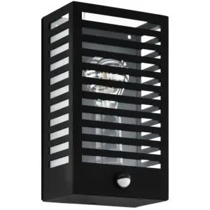 Wandlamp buiten ALAMONTE zwart met sensor