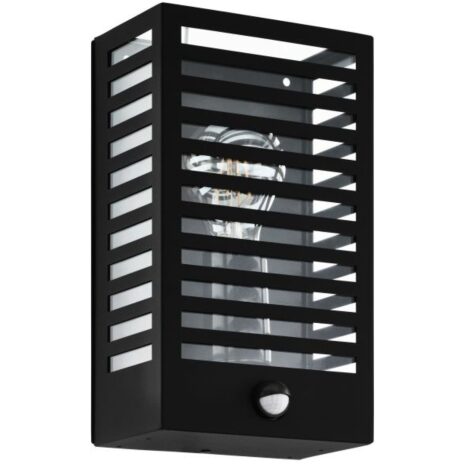 Wandlamp buiten ALAMONTE zwart met sensor
