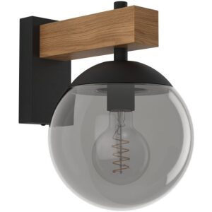 Wandlamp buiten BUFALATA zwart houtlook