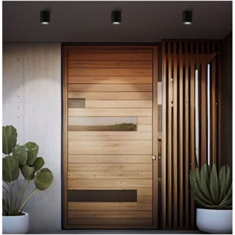 Zwarte plafondlamp buiten met minimalistisch design TORRECOLA