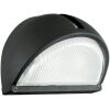 Zwarte wandlamp buiten met geribbeld glas