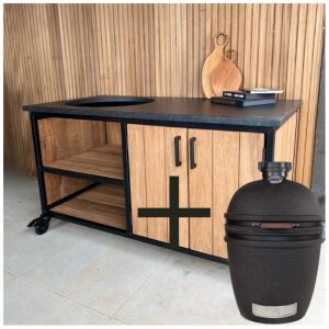 Buitenkeuken fraké zwart granieten blad + kamado large