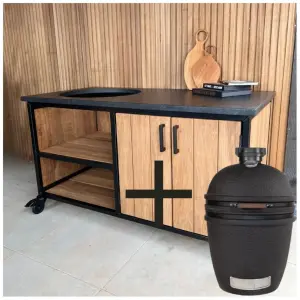 Buitenkeuken fraké zwart granieten blad + kamado large