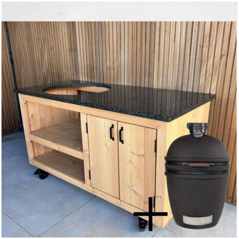 Combi deal Houten Buitenkeuken + granieten blad impala Nox+ bastard urban large solo