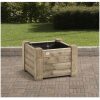Houten bloembak met achtergrond
