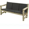 Loungebank driezits met kussens Loungebank driezits met kussens