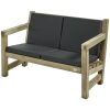 Loungebank tweezits met kussens