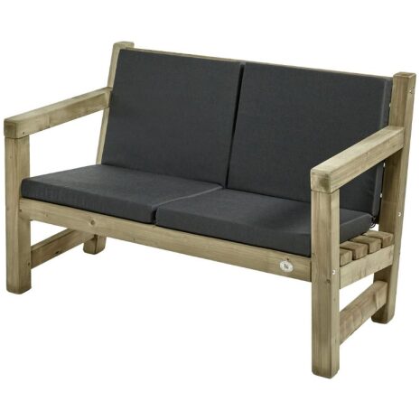 Loungebank tweezits met kussens