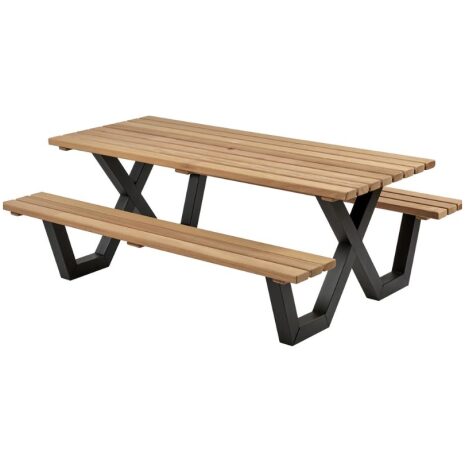Picknicktafel hardhout metalen frame 200cm