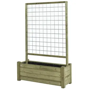 Houten Plantenbak met Klimrek Geïmpregneerd 180 x 40 cm