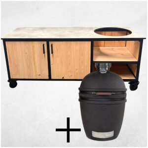 buitenkeuken met opbergkast 205cm + hpl blad beige + Bastard Urban Large