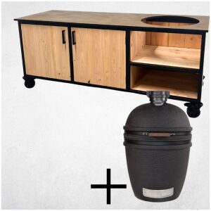 Buitenkeuken met opbergkast 205cm + hpl blad koper+ Bastard Urban Large