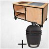 combi-Deal buitenkeuken Douglas en staal met opberkast en tegel 150 cm+ kamado urban large