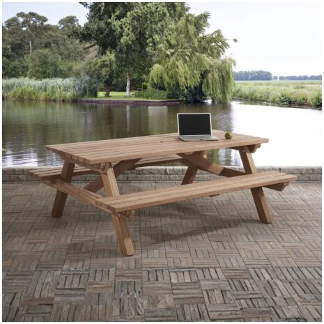 hardhouten picknicktafel met banken