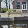 houten parkbank driezits met achtergrond