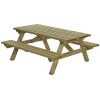 houten rechthoekige picknicktafel