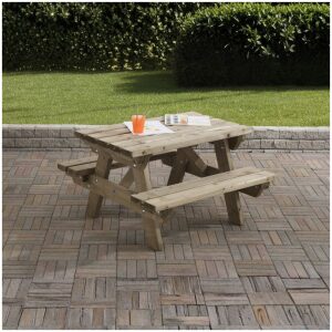 Houten Kinderpicknicktafel Vierkant 90cm