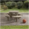 kinderpicknicktafel met achtergrond rond