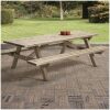 rechthoekige picknicktafel 230 cm met achtergrond