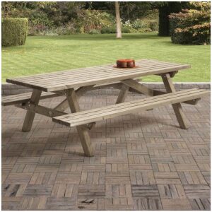 rechthoekige picknicktafel 230 cm met achtergrond