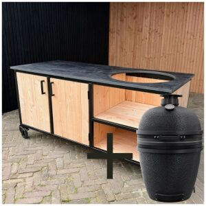 Combi-Deal Buitenkeuken 180 cm HPL Zwart + Bastard Core Large