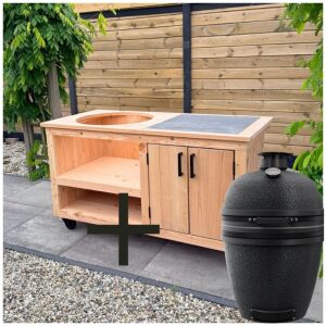 Buitenkeuken opbergkast met tegel 150 cm + bastard core large