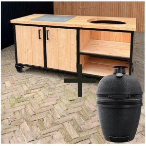 Combi deal buitenkeuken Douglas en staal 180 + bastard Large core Graphite