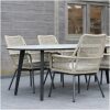 Ovale tuintafel HPL met beige stoelen set Ovale tuintafel HPL met beige stoelen set