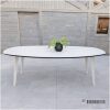 Tuintafel HPL deens ovaal in de kleur wit