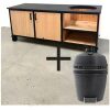 buitenkeuken met opbergkast 205cm en hpl blad zwart kamado Large Pro edition buitenkeuken met opbergkast 205cm en hpl blad zwart kamado Large Pro edition