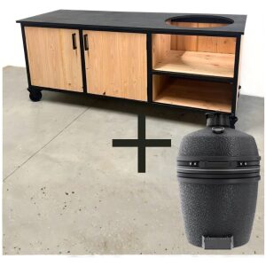 Combi-deal Buitenkeuken 205 cm HPL Zwart + The Bastard PRO Large