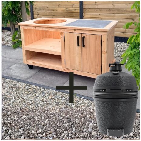 combi deal buitenkeuken opbergkast 150cm met tegel the bastard pro graphite 2