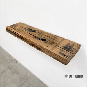 Oud eiken wandplank Rustiek 75 cm WP-014