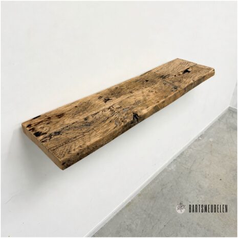 Wandplank 90 cm van rustiek oud eiken WP-020